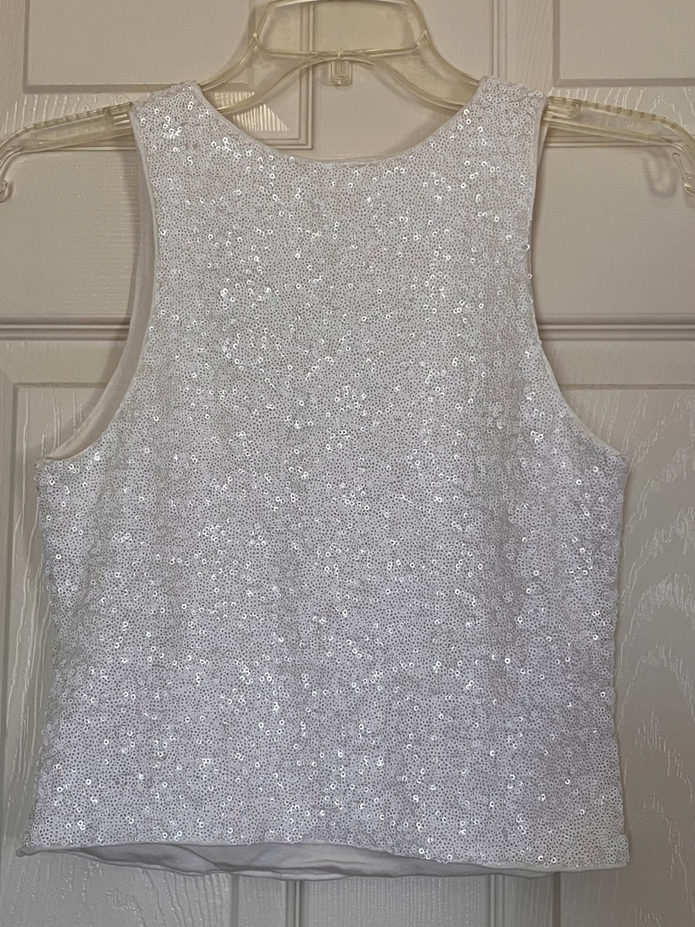 White Sequin Tank Dress - Women's Sparkle Dress